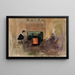 Interior painting of the artist's villa in Kilo, Erik sitting near the stove - Albert Edelfelt — framed artwork on a wall