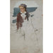 a woman sitting on the ship's railing sketch - Albert Edelfelt — artwork view