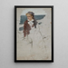 a woman sitting on the ship's railing sketch - Albert Edelfelt — framed artwork on a wall