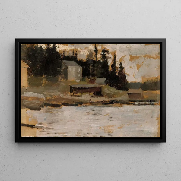 Sketch of landscape by Hamari - Albert Edelfelt — framed artwork on a wall