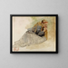 Study of Mary Magdalene kneeling for The Christ and Mary Magdalene - Albert Edelfelt — framed artwork on a wall