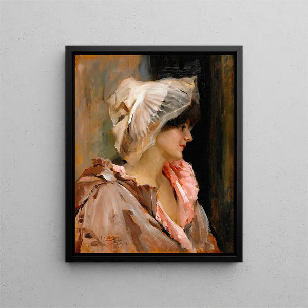 Dame parisienne en peignoir - Albert Edelfelt — framed artwork on a wall