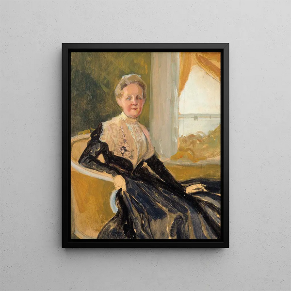 Portrait of Countess Elisabeth Wachtmaister, composition sketch - Albert Edelfelt — framed artwork on a wall