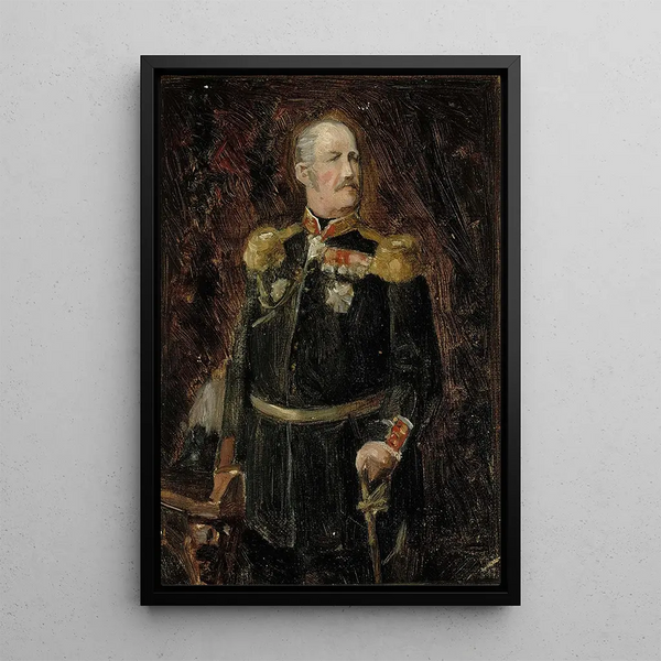 Portrait of the General Adjutant Count Adolf Aminoff Sketch - Albert Edelfelt — framed artwork on a wall