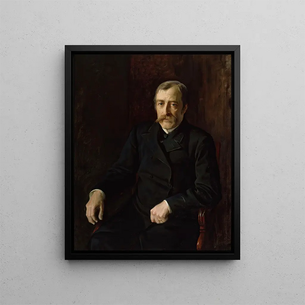 Portrait of Professor Carl Gustav Estlander - Albert Edelfelt — framed artwork on a wall
