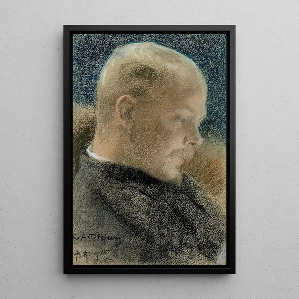 Portrait of the artist Karl A Tavaststjerna - Albert Edelfelt — framed artwork on a wall