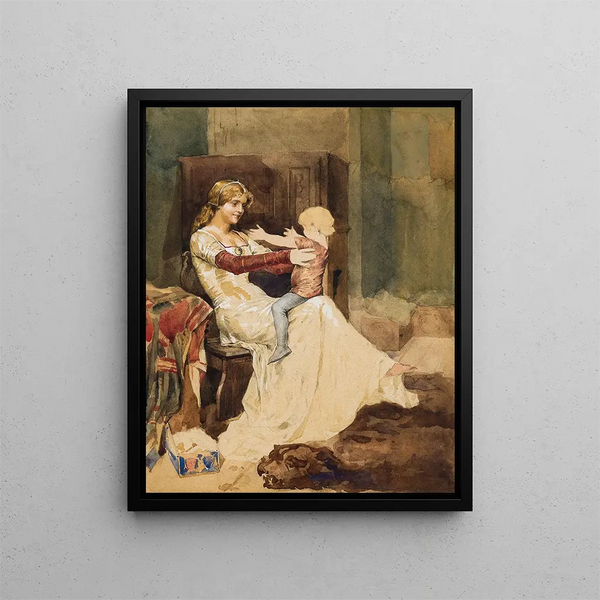 Study of Queen Blanka - Albert Edelfelt — framed artwork on a wall