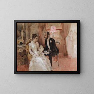 Scene at the Ball - Albert Edelfelt — framed artwork on a wall