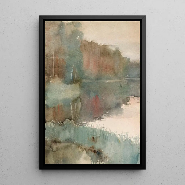 Rivage à Haikko en automne Paysage d'automne - Albert Edelfelt — framed artwork on a wall