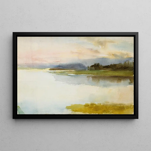 Rivage en soirée Paysage du soir - Albert Edelfelt — framed artwork on a wall