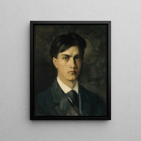 Self-portrait Painting - Albert Edelfelt — framed artwork on a wall