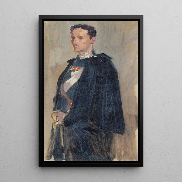 Sketch for the portrait of Prince Carl - Albert Edelfelt — framed artwork on a wall