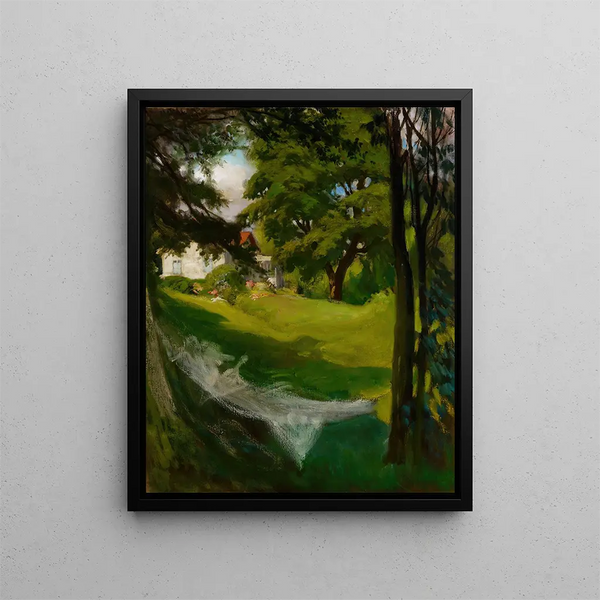 La villa d'été des artistes à Haikko vue de la mer - Albert Edelfelt — framed artwork on a wall