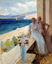 La femme de l'artiste et Emilie Von Etter sur le balcon à Cannes - Albert Edelfelt — artwork view