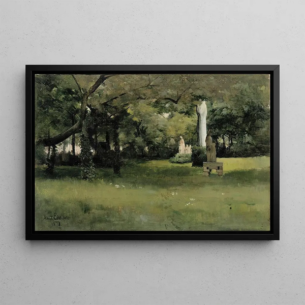 Le Jardin du Musée de Cluny à Paris - Albert Edelfelt — framed artwork on a wall
