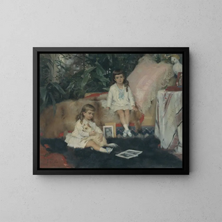 Les grands-ducs Boris et Kirill Vladimirovitch enfants - Albert Edelfelt — framed artwork on a wall