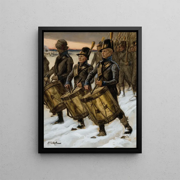The march of the Björneborg regiment - Albert Edelfelt — framed artwork on a wall