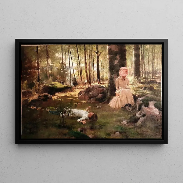 Under the Birches - Albert Edelfelt — framed artwork on a wall