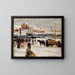 Winter Day on the Market Square in Helsinki - Albert Edelfelt — framed artwork on a wall