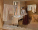 Study of a Woman Ironing for the Laundresses - Albert Edelfelt — artwork view