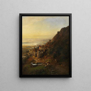 Landscape on the Amalfi Coast - Albert Flamm — framed artwork on a wall