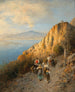 Returning from the Market with Vesuvius in the Background - Albert Flamm — artwork view