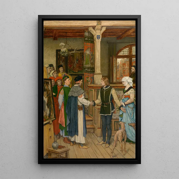 Reproduction of the painting Les Magistrats visitent l'atelier de Jan van Eyck - Albert Frans Lieven De Vriendt