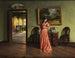 Young lady putting on a pearl necklace - Albert Friedrich Schröder — artwork view