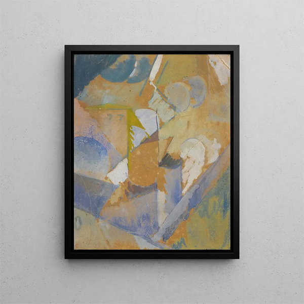 Cubist Composition in Blue - Albert Gleizes — framed artwork on a wall