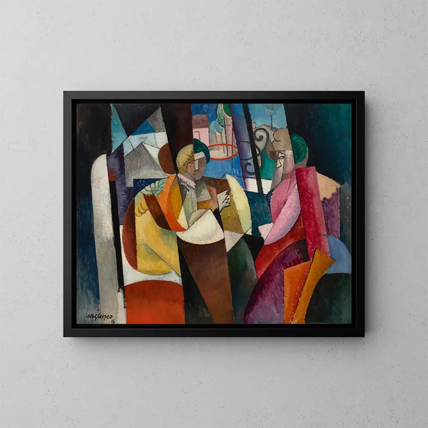 Women sitting in front of a window - Albert Gleizes — framed artwork on a wall