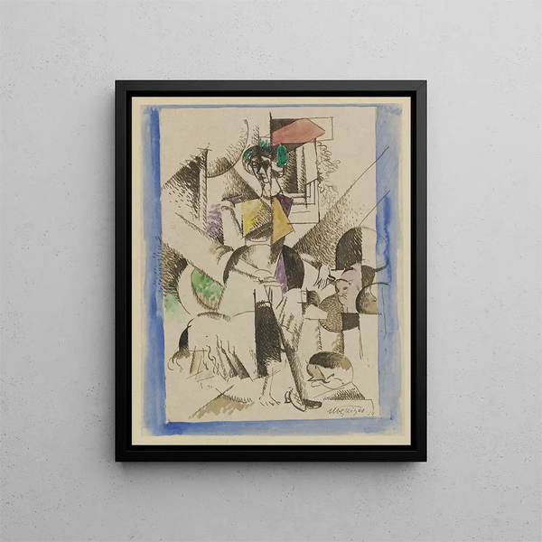 Cubist Portrait Painting - Albert Gleizes — framed artwork on a wall
