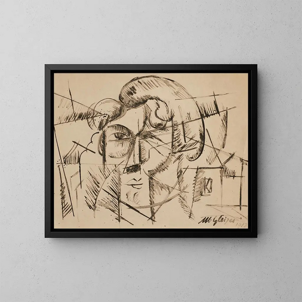 Head of a Man - Albert Gleizes — framed artwork on a wall