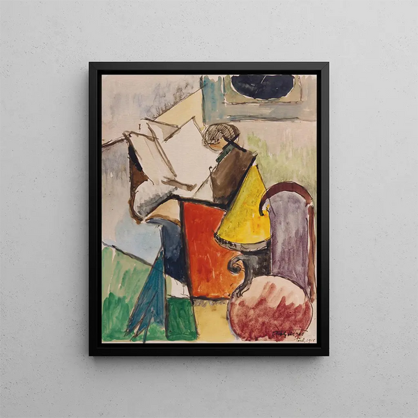 Study of Florent Schmitt's Portrait - Albert Gleizes — framed artwork on a wall