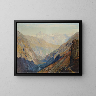 View of the Zermatt Valley - Albert Gos — framed artwork on a wall