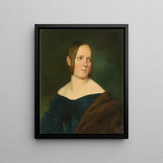 Portrait of a Lady - Albert Gréfle — framed artwork on a wall