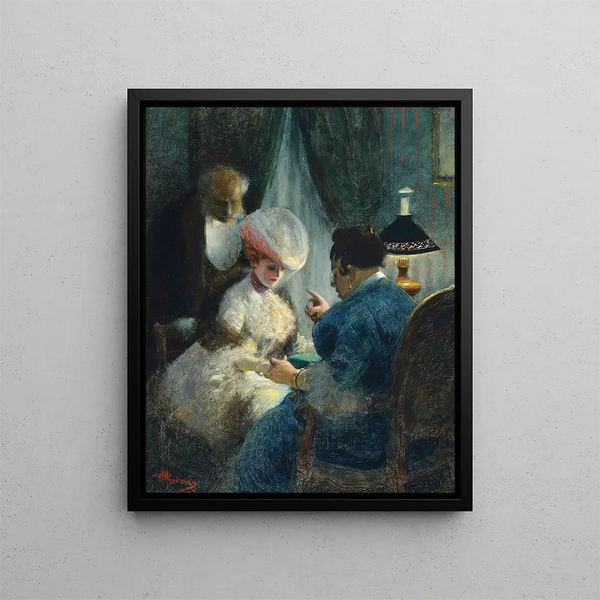 A visit to the fortune-teller - Albert Guillaume — framed artwork on a wall