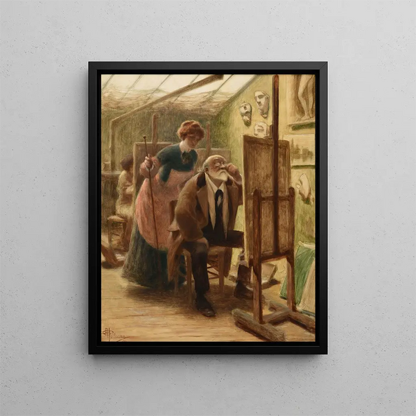 La Correction - Albert Guillaume — framed artwork on a wall