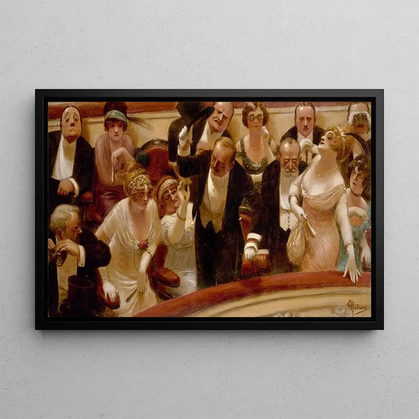 Les Retardataires - Albert Guillaume — framed artwork on a wall