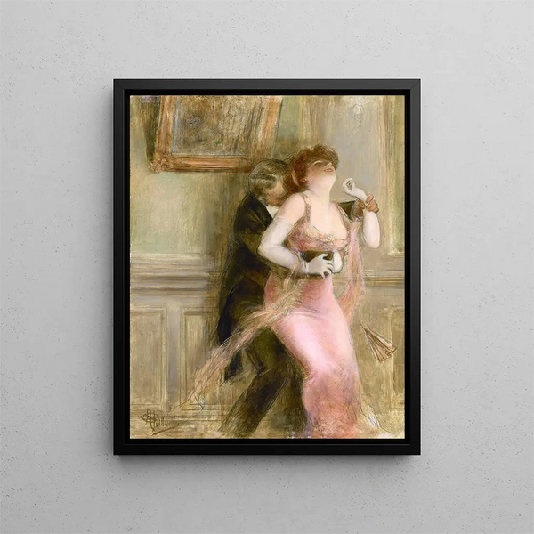 A stolen moment - Albert Guillaume — framed artwork on a wall