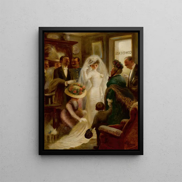 Wedding Day - Albert Guillaume — framed artwork on a wall