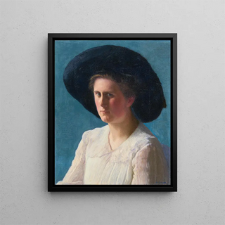 Portrait of Esther Kern - Albert Hermann Daur — framed artwork on a wall