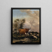 Pasture with a Brown Bull - Albert Jansz Klomp — framed artwork on a wall