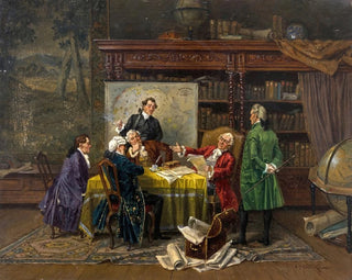 La réunion des messieurs dans la salle de bibliothèque - Albert Joseph Franke — artwork view