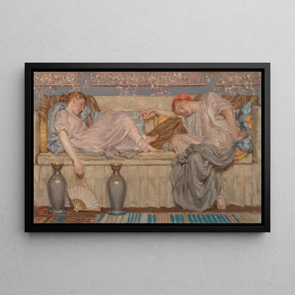 Pearls - Albert Joseph Moore — framed artwork on a wall