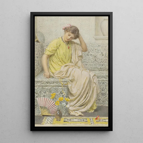 Hairpin Painting - Albert Joseph Moore — framed artwork on a wall