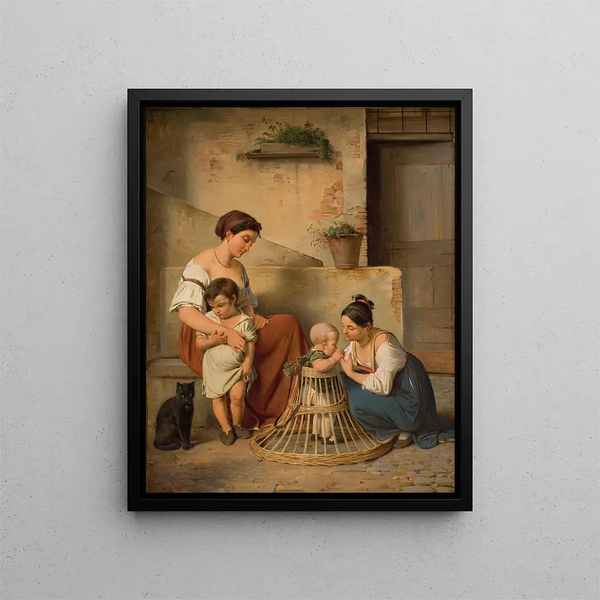 a Roman street scene - Albert Kühler — framed artwork on a wall