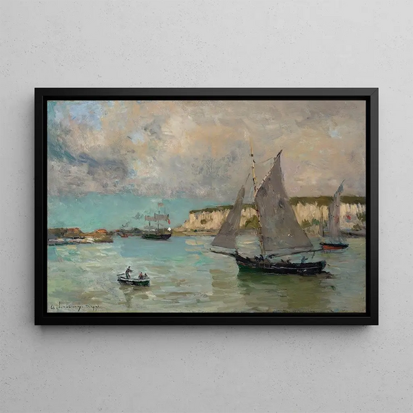 Dieppe Painting - Albert Lebourg — framed artwork on a wall