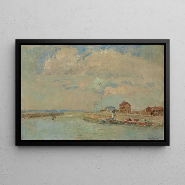 Entrance of the port - Albert Lebourg — framed artwork on a wall