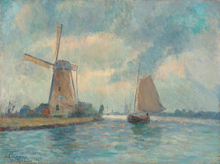 Delft Mill Painting - Albert Lebourg — artwork view