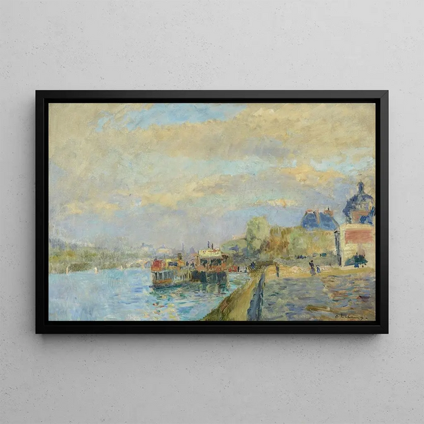 Péniches à quai à Paris - Albert Lebourg — framed artwork on a wall